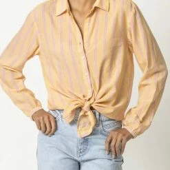 Lilla P women Boyfriend Button Down In Sorbet Stripe