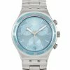 men Swatch Irony Clear Water Unisex Stainless Steel Watch YCS589G
