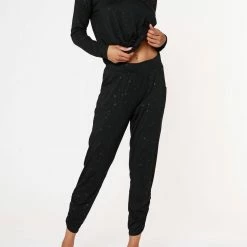 Bobi women Galaxy Print Pant in Black