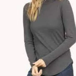 Lilla P women Turtleneck Top in Granite