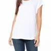 Bobi women Dolman Short Sleeve Tunic in White