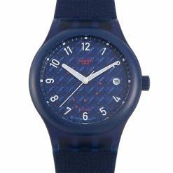 men Swatch Sistem Noite Blue Dial 42 mm Watch SUTN405