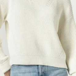 Lilla P women Oversized Rib Pullover Sweater in Ivory