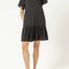 Lilla P women Flutter Sleeve Dress in Black