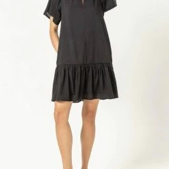 Lilla P women Flutter Sleeve Dress in Black