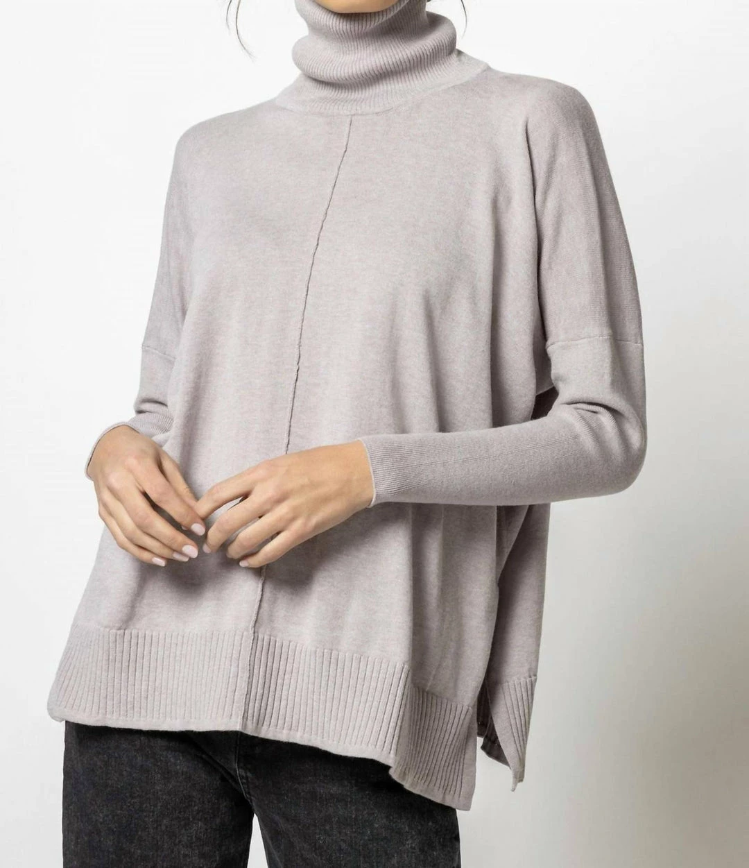 Lilla P women Oversized Turtleneck Sweater in Husk